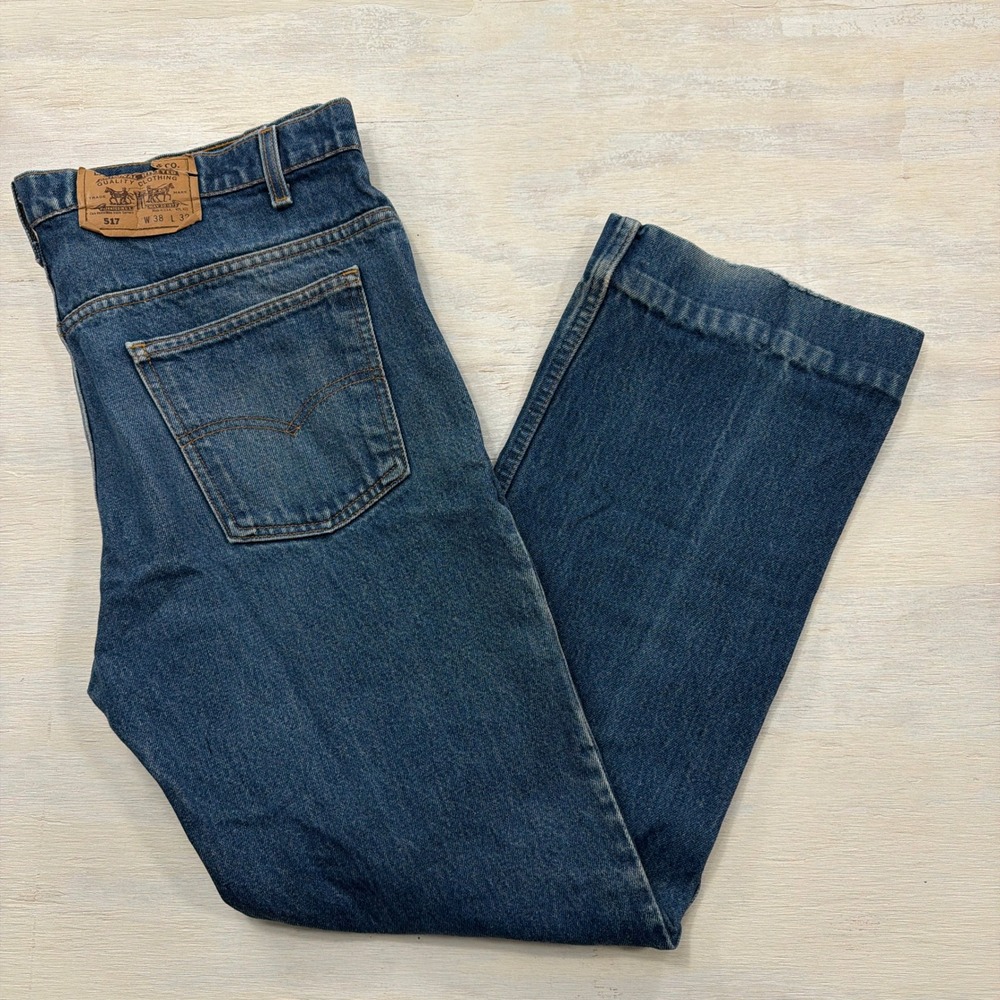 Levi's Jeans 517 Bootcut W38 L32 Vintage 90s Made in USA Blue Denim Mens